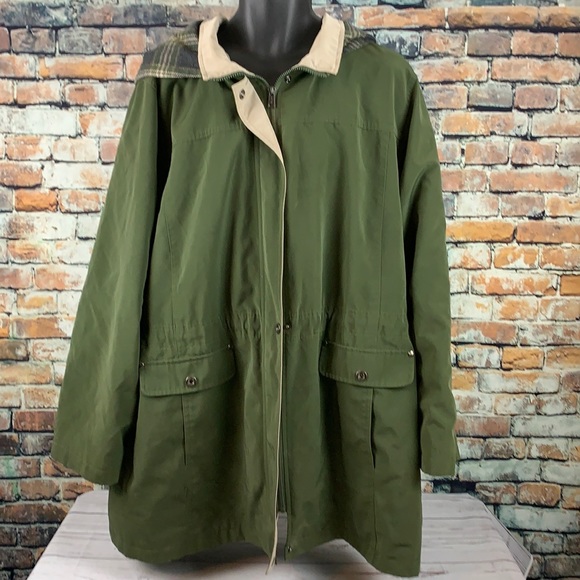 Nautica Jackets & Blazers - Nautica green and tan hooded jacket size XL